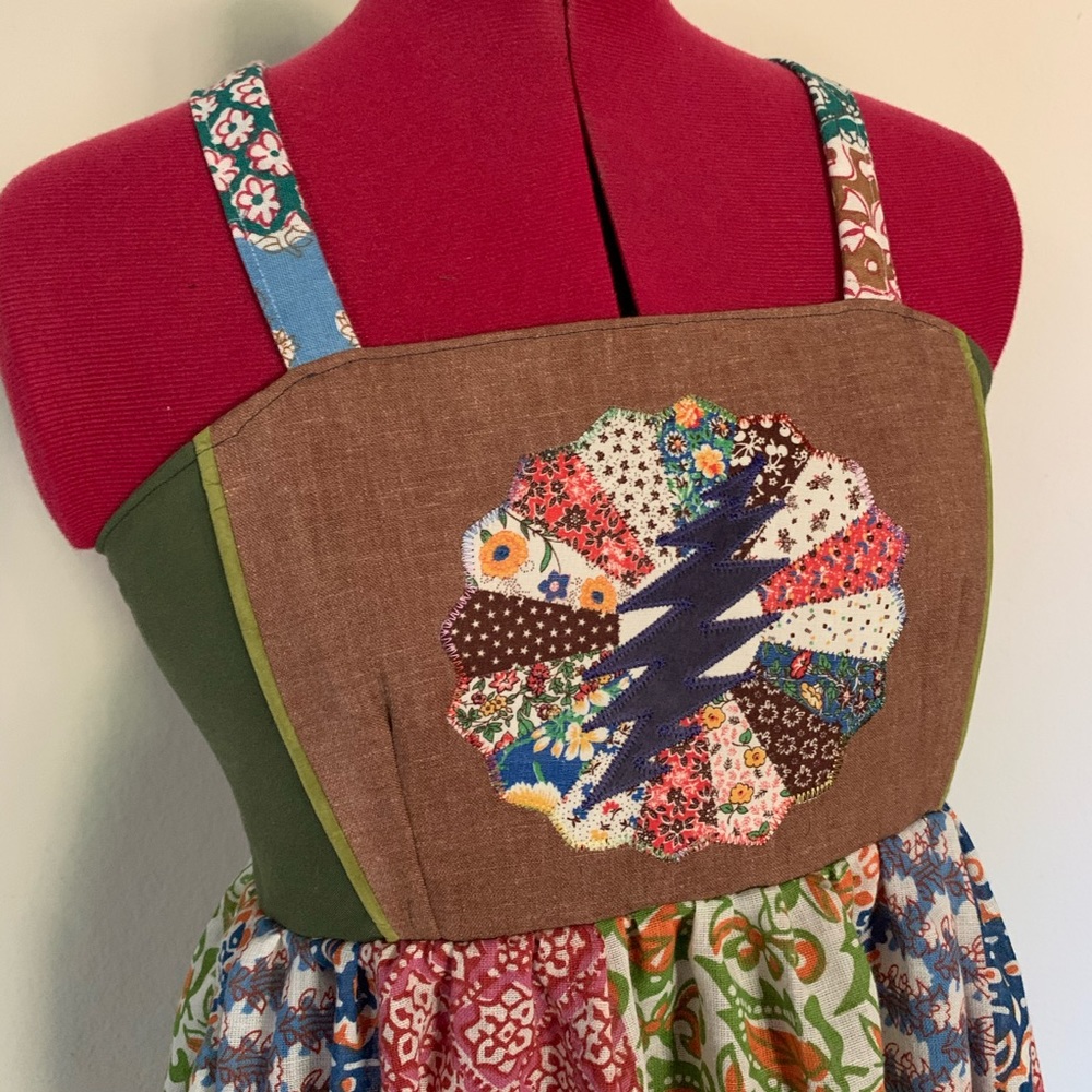 Grateful Dead mandala patchwork vintage apron top